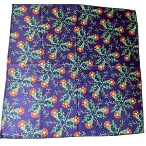 LUSH Floral Knot Wrap Scarf 20x20 Purple Green Eco Recycled